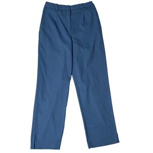 H&M Blue Wide Leg Pleated Tailored Dress Pants Women US 4 EUR 36